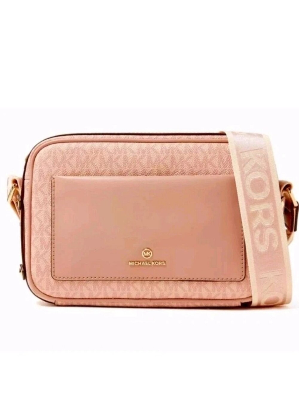 Michael Kors Jet Set Crossbody Logo Canvas - Blush EUC - Picture 4 of 9